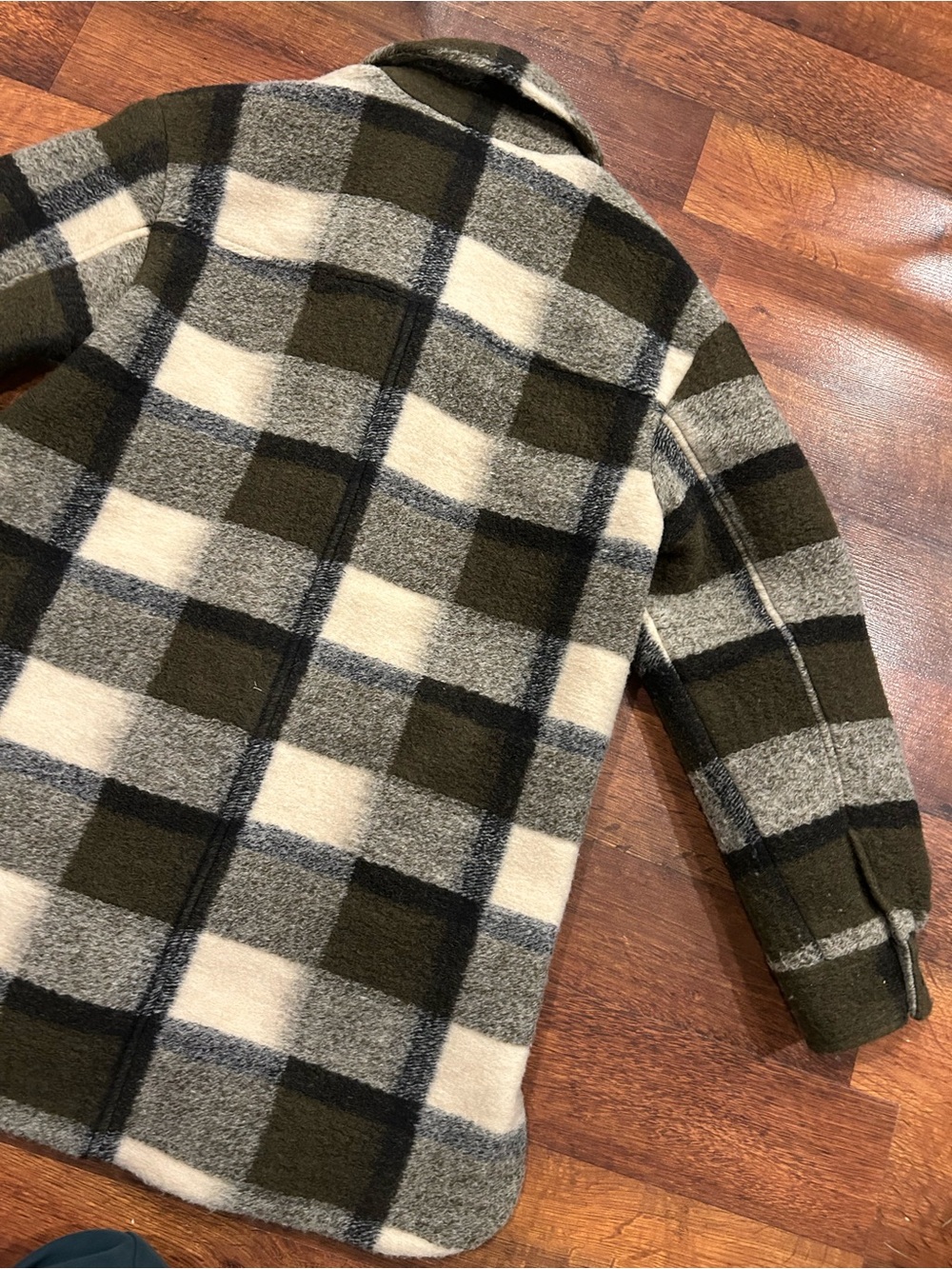 Madewell Belrose Shirt Jacket Shacket Size XS Maran Plaid Wool Blend Oversized - Picture 9 of 9